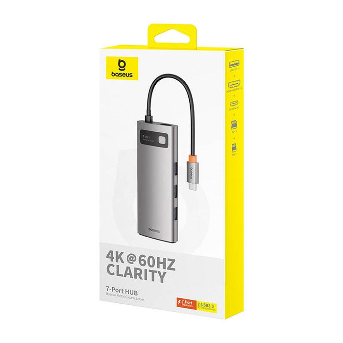 7в1 хъб Baseus Gleam USB-C към 1x HDMI4K 60Hz + 3x USB3.0 +