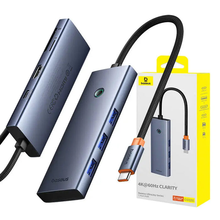 7в1 хъб Baseus UltraJoy USB-C към HDMI VGA 4x USB 3.0 PD сив