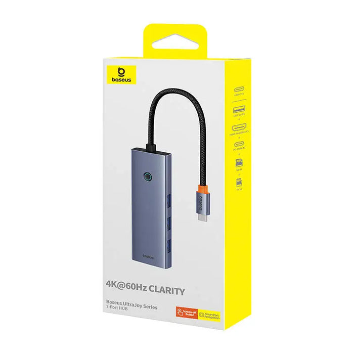 7в1 хъб Baseus UltraJoy USB-C към HDMI VGA 4x USB 3.0 PD сив