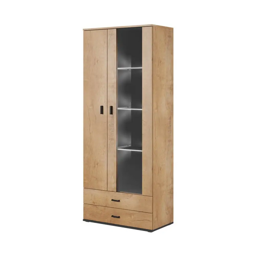 Витрина Cama SOHO S6 2D2S дъб левкас/черен