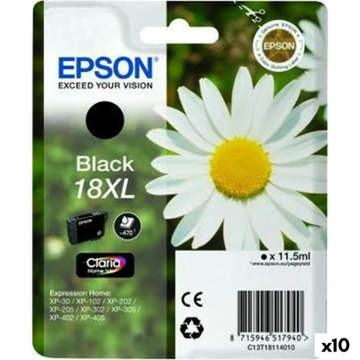Оригиална касета за мастило Epson Nº18XL Черен (10 броя) (1