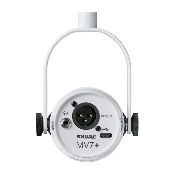 Shure MV7 + -W - трибуна/вокален микрофон с XLR/USB-C
