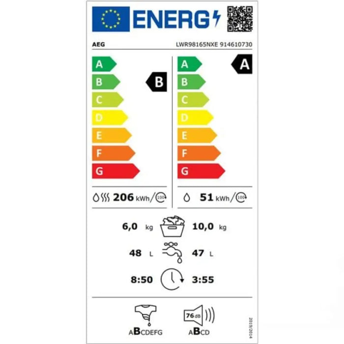 Пералня със сушилня AEG LWR98165NXE 10/6 кг ProSteam® 1600