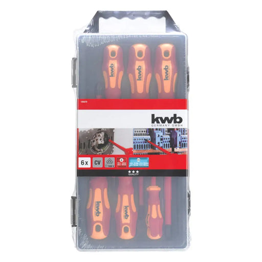 КОМПЛЕКТ ВИСОКОВОЛТОВИ ОТВЕРТКИ KWB VDE 1000 V 6 ЧАСТИ