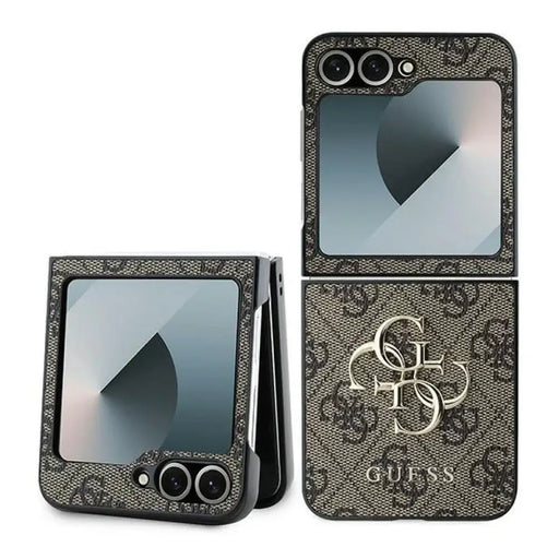 Кожен 4G метален лого калъф Guess за Samsung Galaxy Z Flip