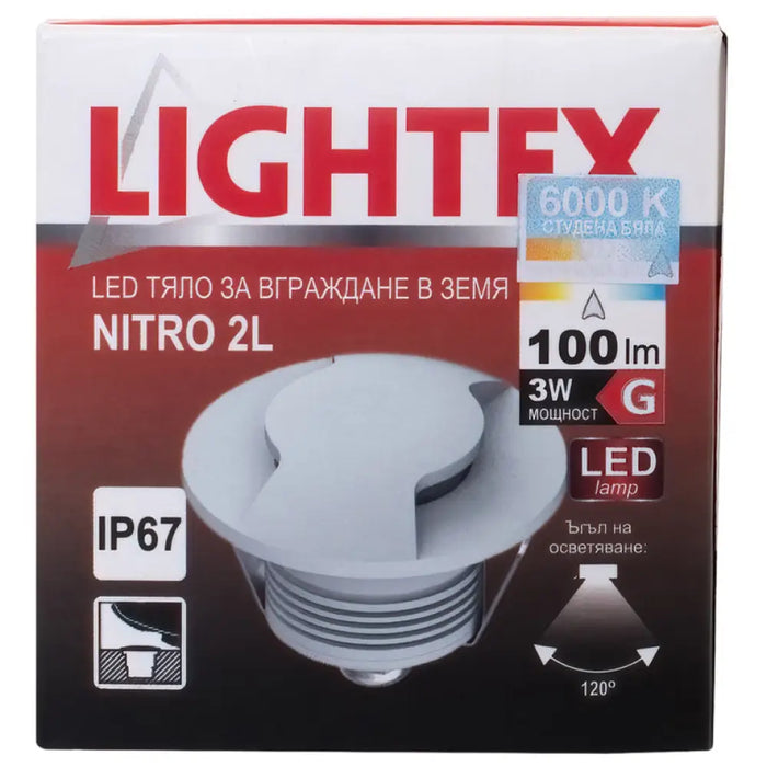 LED ТЯЛО ЗА ВГРАЖДАНЕ В ЗЕМЯ 24V 3W 6000K IP67 Ф60 СРЕБРО