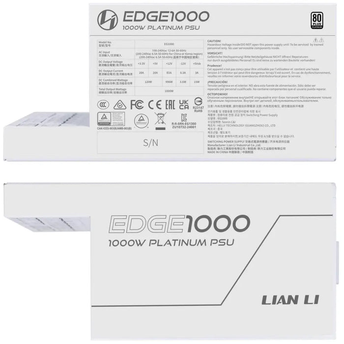 Захранващ блок Lian Li EDGE EG1000 White 1000W 80