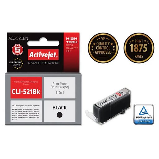 Activejet ACC-521BN Касета с мастило (заместител за Canon