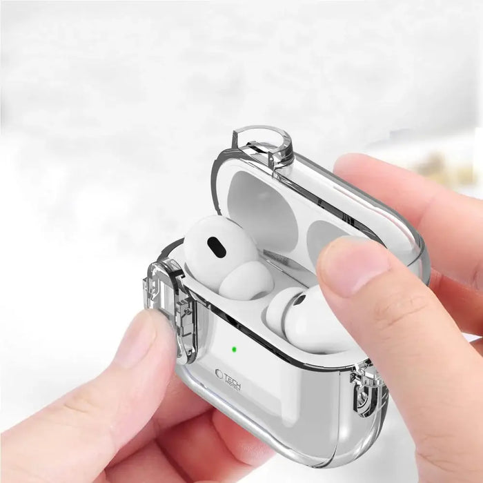 Тънък калъф с кука Tech-Protect за AirPods 1 / 2 - прозрачен