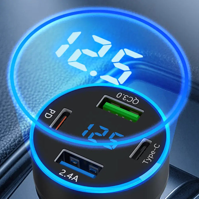 Wozinsky WDCCB зарядно за кола с дисплей 50W 2xUSB-C