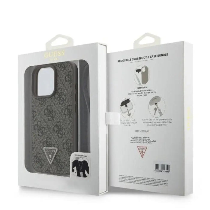 Кожен калъф с метално лого Strass Crossbody Guess за iPhone