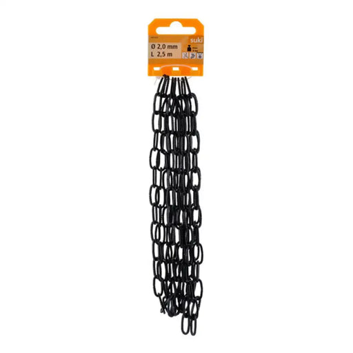 СТОМАНЕНА ВЕРИГА РЕЛЕФНА ЧЕРНА 2 MM 2.5 M SUKI