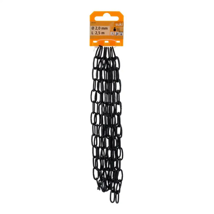 СТОМАНЕНА ВЕРИГА РЕЛЕФНА ЧЕРНА 2 MM 2.5 M SUKI