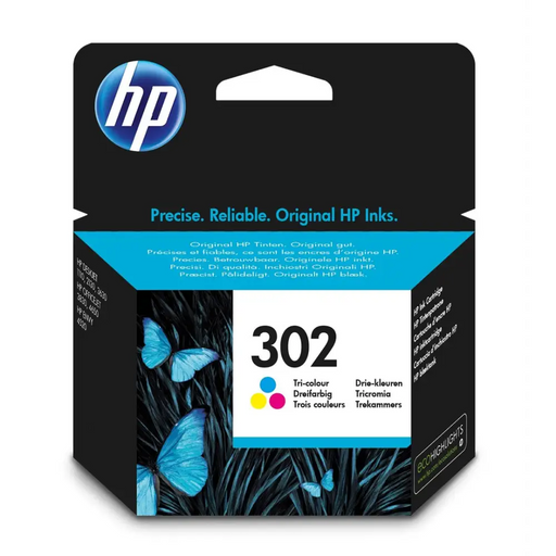 Трицветна оригинална мастилена касета HP 302