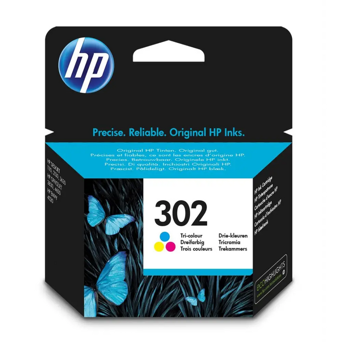 Трицветна оригинална мастилена касета HP 302
