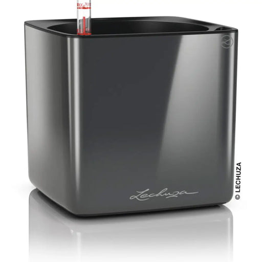 КАШПА 17X17CM С НАПОИТЕЛНА СИСТЕМА LECHUZA CUBE GLOSSY