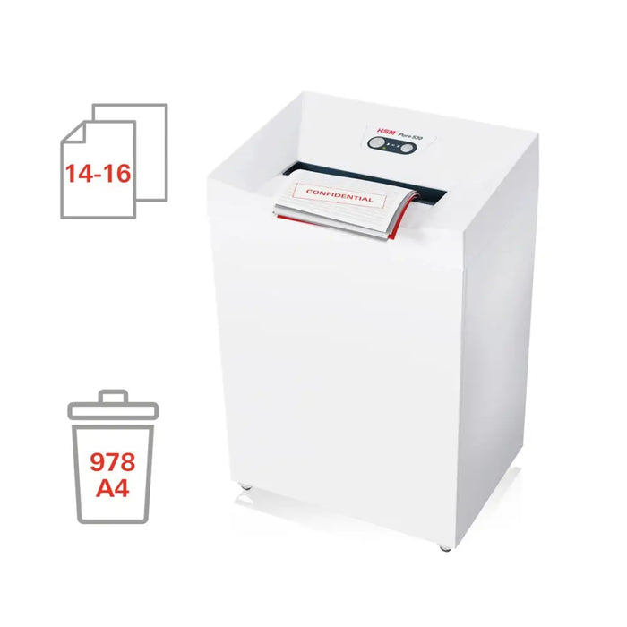 Шредер HSM Pure 530 Раздробяване на частици 55 dB 30 cm Бяло