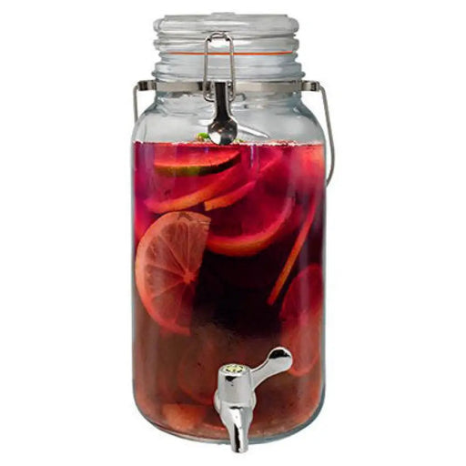 СТЪКЛЕН ДИСПЕНСЪР ЗА ТЕЧНОСТИ 4L КРАНЧЕ VIN BOUQUET