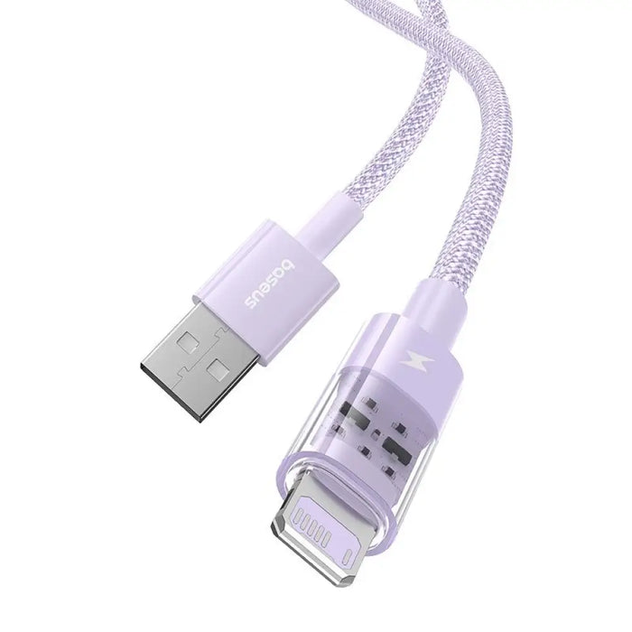 Кабел за бързо зареждане Baseus Gem USB to IP 2.4A 2 м Лилав