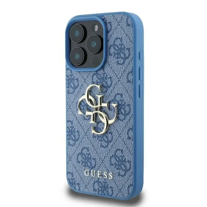 Калъф Guess 4G с голямо лого за iPhone 16 Pro Max - син