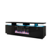 RTV EVA шкаф с електрическа камина 180x40x52 см черно/черно