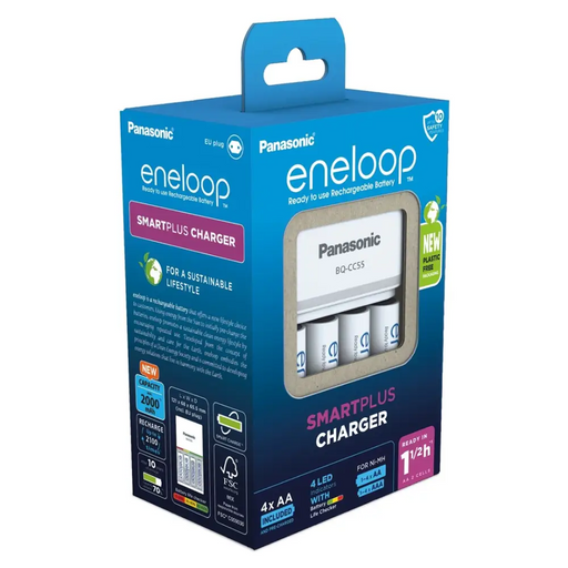 Зарядно за батерии PANASONIC Eneloop Smartplus BQ-CC55 + 4x