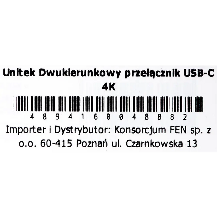 Unitek двупосочен превключвател за сигнал USB-C 2 в 1 изход