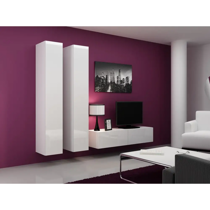 Стойка за телевизор Cama VIGO 140 30/140/40 бяло/бял гланц