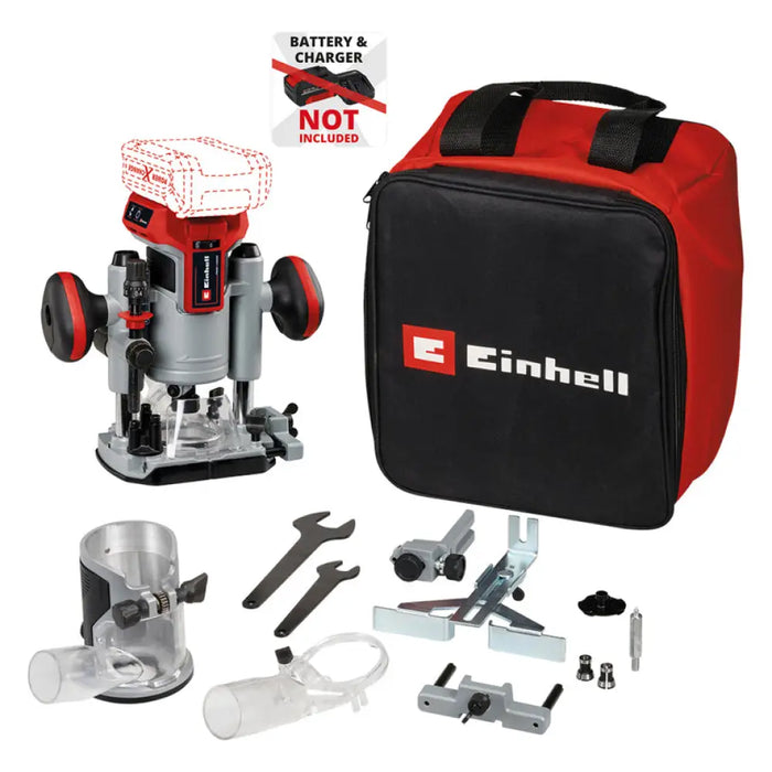 АКУМУЛАТОРНА БЕЗЧЕТКОВА ОБЕРФРЕЗА EINHELL TP-RO 18 Set Li BL