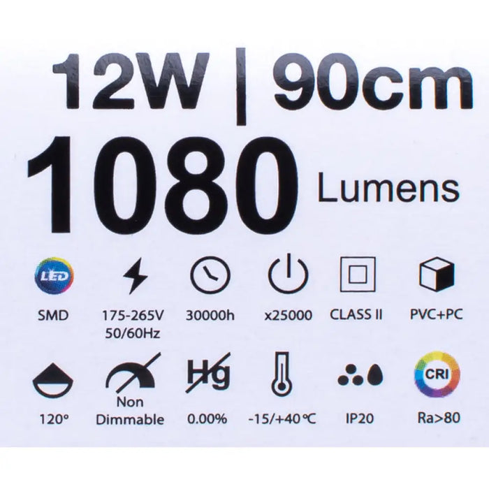 LED ЛИНЕЙНО ТЯЛО 12W 4000K 87CM С КЛЮЧ И КАБЕЛ С ЩЕПСЕЛ