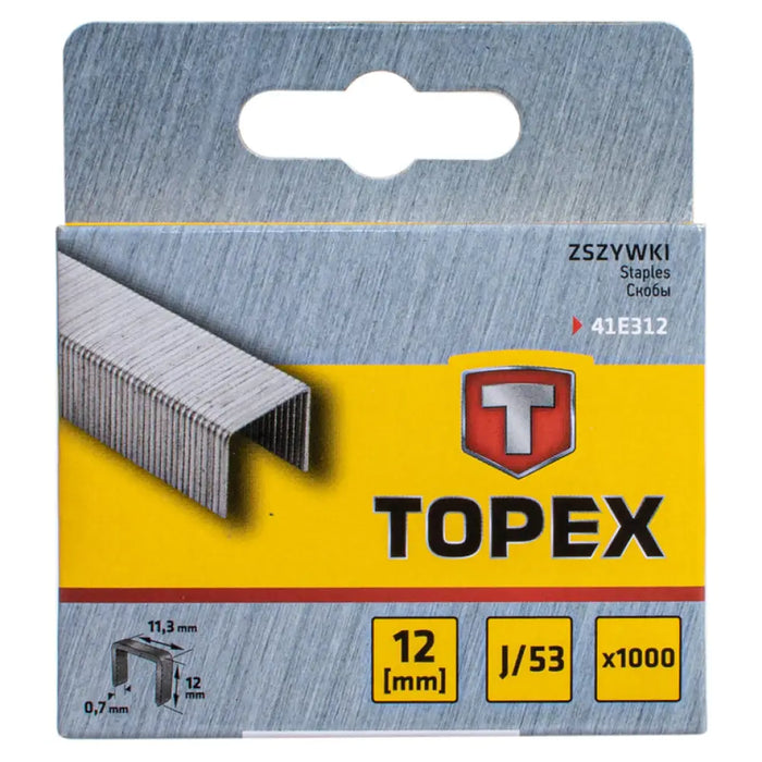 СКОБИ ЗА ТАКЕР ТИП J 53 12X11.3 ММ TOPEX 1000 БРОЯ