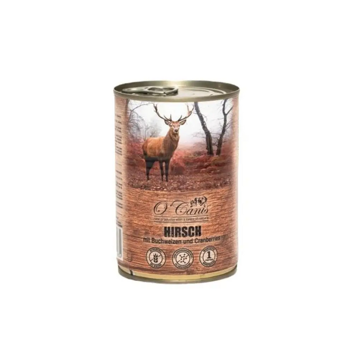 Кучешка консерва O’CANIS - мокра храна - елен с елда - 400