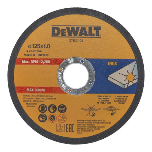 ДИСК ЗА РЯЗАНЕ НА НЕРЪЖДАЕМА СТОМАНА DEWALT DT3507-QZ 10 БР.