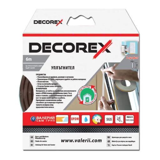 ГУМЕН УПЛЪТНИТЕЛ I-ПРОФИЛ КАФЯВ 6 M/2 MM DECOREX