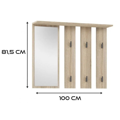 Закачалка + огледало PARMA 100x15x.81.5 см дъб сонома
