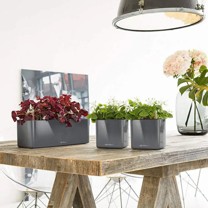 КАШПА 40X14CM С НАПОИТЕЛНА СИСТЕМА LECHUZA CUBE GLOSSY