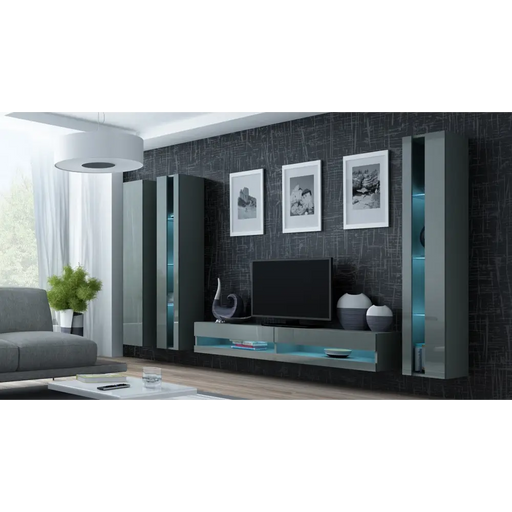 Поставка за телевизор Cama VIGO NEW 30/180/40 бяло/сив гланц