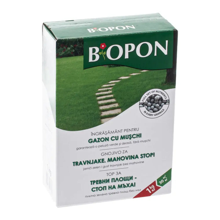 ТВЪРД ТОР ЗА ТРЕВНИ КИЛИМИ ПРОТИВ МЪХ 1KG BIOPON