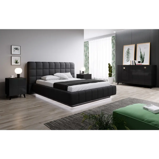 Нощно шкафче Cama REJA черен гланц/черен гланц