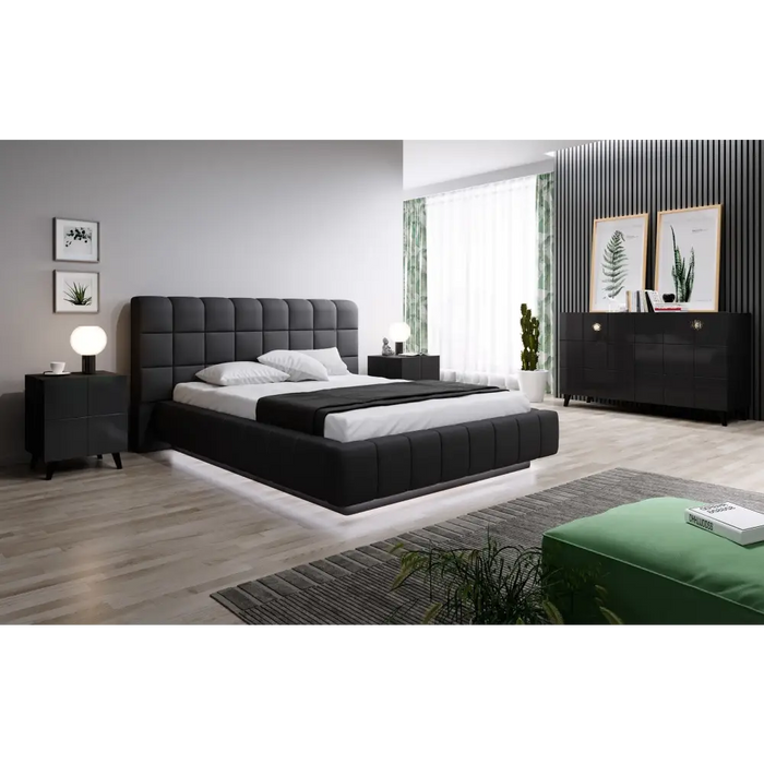 Нощно шкафче Cama REJA черен гланц/черен гланц