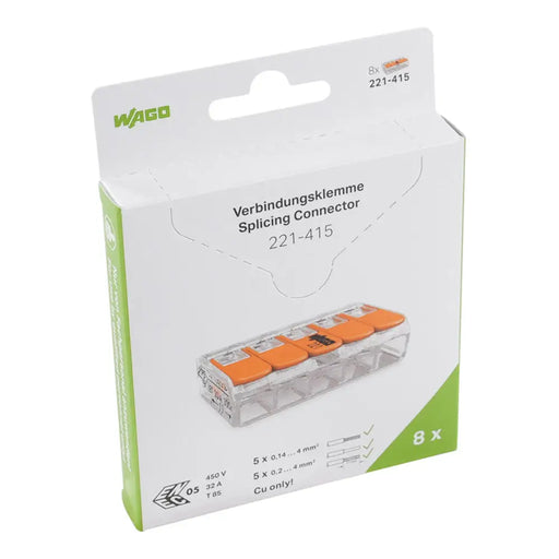 КЛЕМА ЗА КАБЕЛ С БЪРЗА ВРЪЗКА 8 БРОЯ 5X0.2-4MM2 WAGO