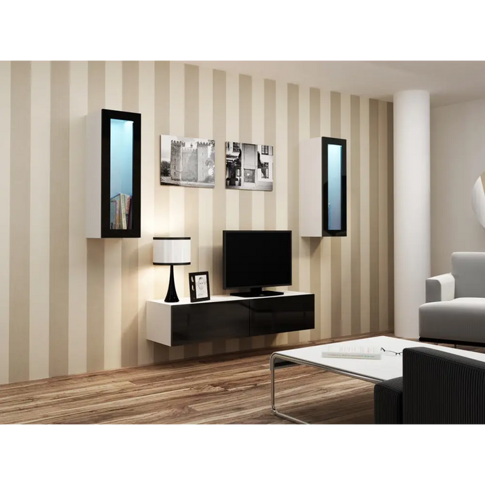 Стойка за телевизор Cama VIGO 140 30/140/40 бяло/черно гланц