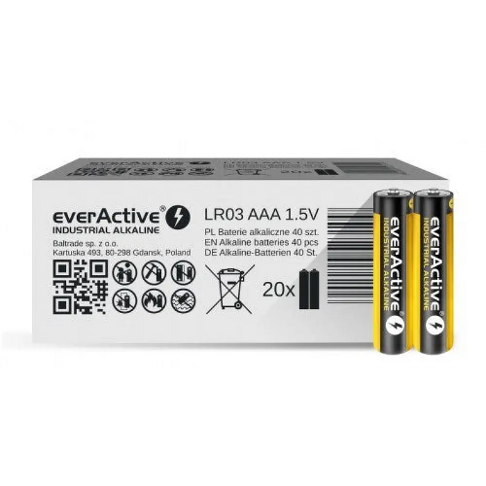 Алкални батерии everActive Industrial Alkaline LR03 AAA