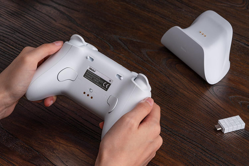 Безжичен контролер 8BitDo - Ultimate 2 Bluetooth, бял (Nintendo Switch/PC)