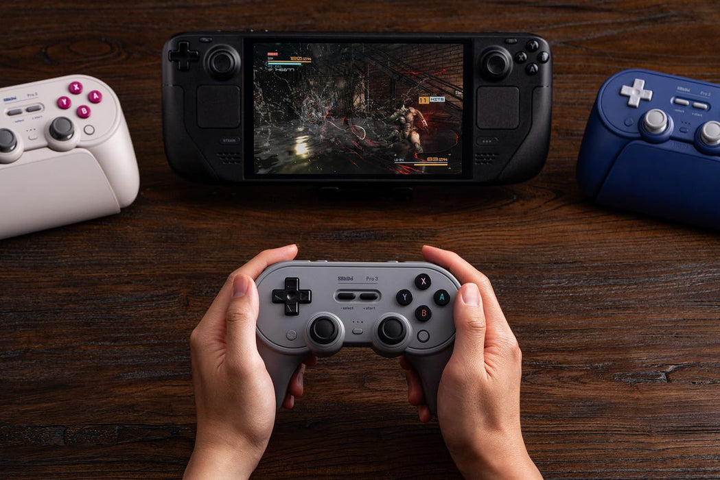 Безжичен контролер 8BitDo - Pro 3, сив (Nintendo Switch/PC)