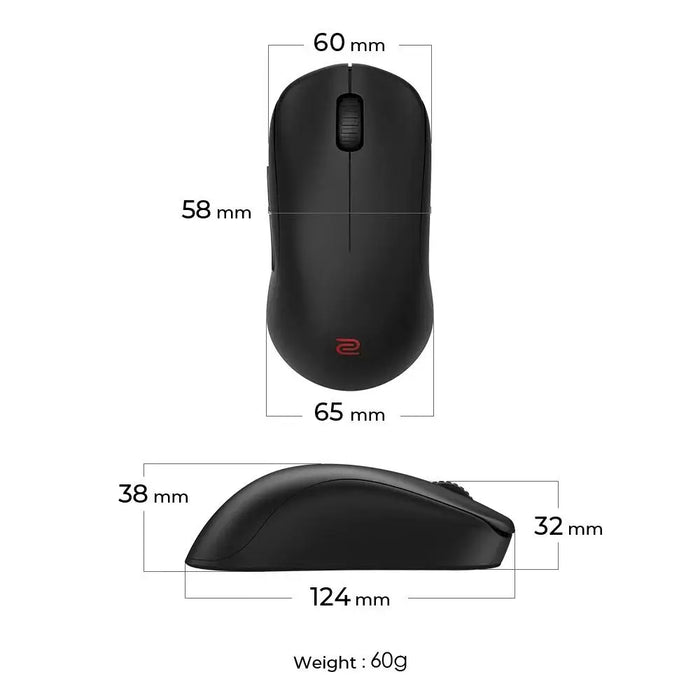 Геймърска безжична мишка ZOWIE U2 2.4G Черна