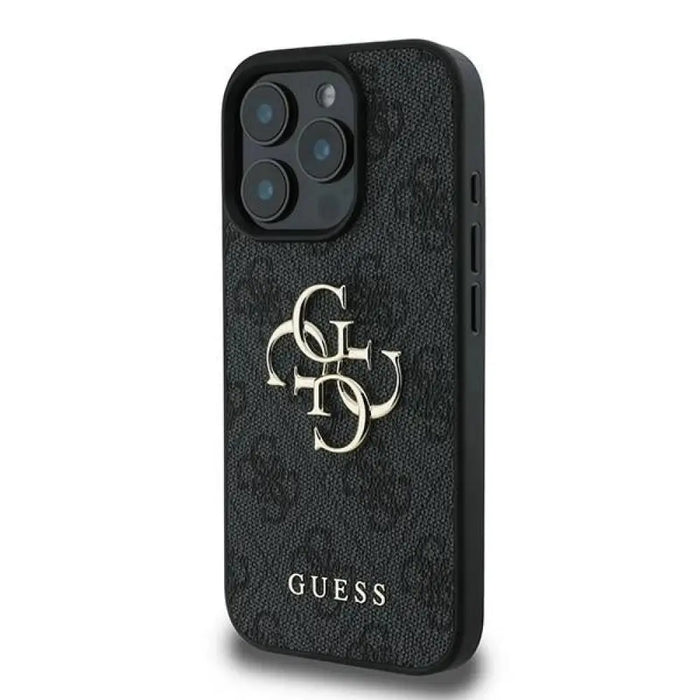 Калъф Guess 4G с голямо лого за iPhone 16 Pro - черен