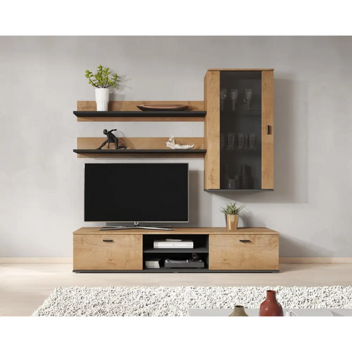 Комплект Cama SOHO 5 (шкаф RTV180 + шкаф + рафтове) дъб