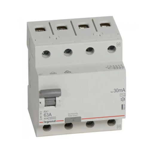 ДЕФЕКТНОТОКОВА ЗАЩИТА RX-3 4Р 63А 30mA 6kA LEGRAND