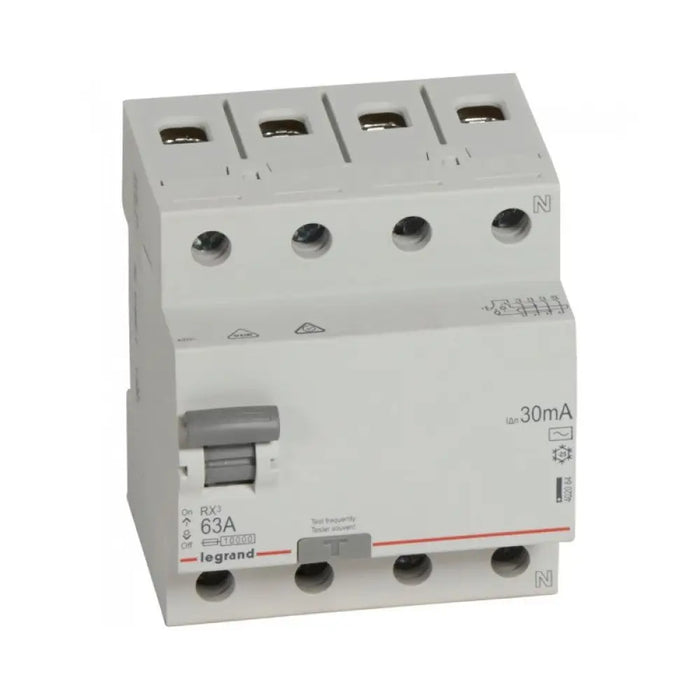 ДЕФЕКТНОТОКОВА ЗАЩИТА RX-3 4Р 63А 30mA 6kA LEGRAND